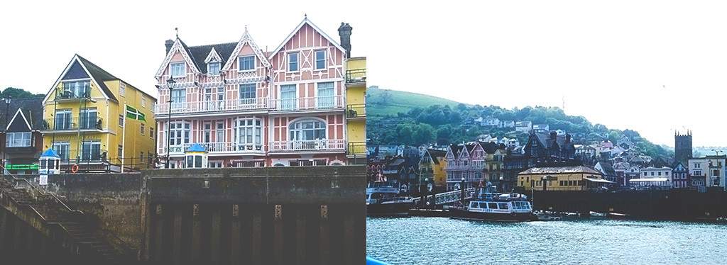 From left: Dartmouth Waterfront and Dartmouth Waterfront as seen from the water