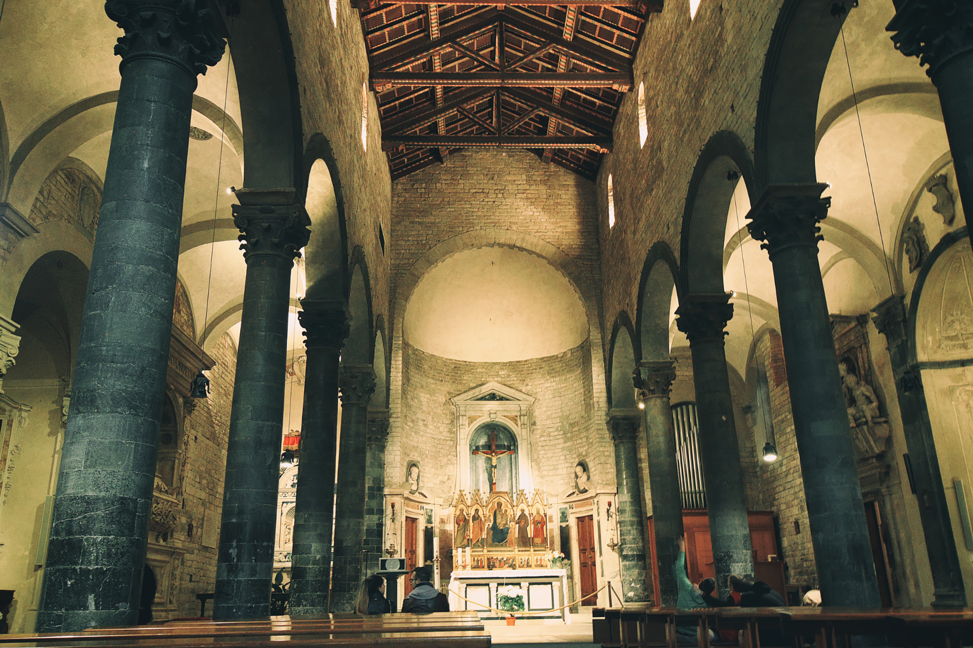 The interior of the Chiesa dei Santi Apostoli church in Florence