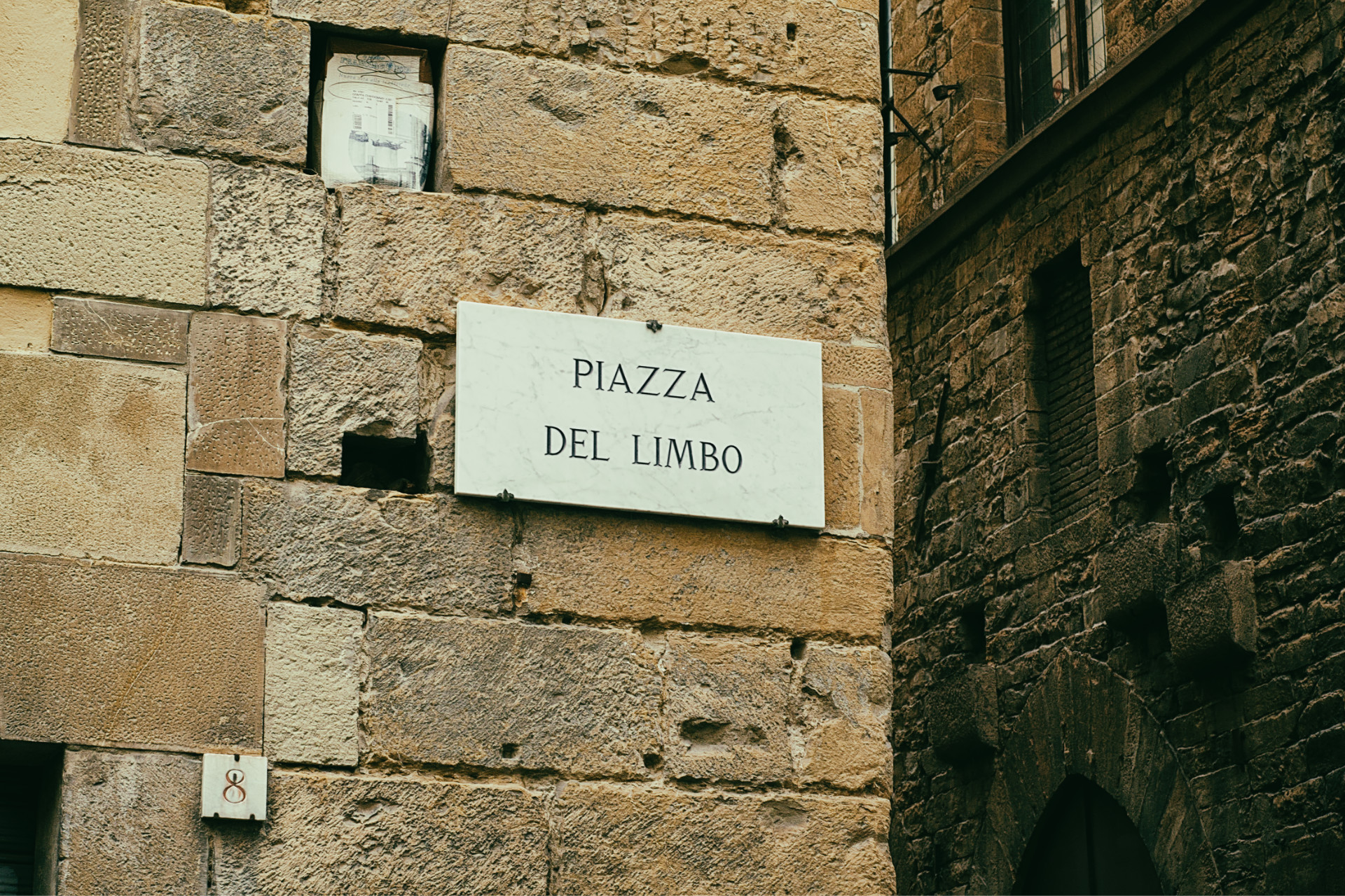 Piazza Del Limbo sign post in Florence