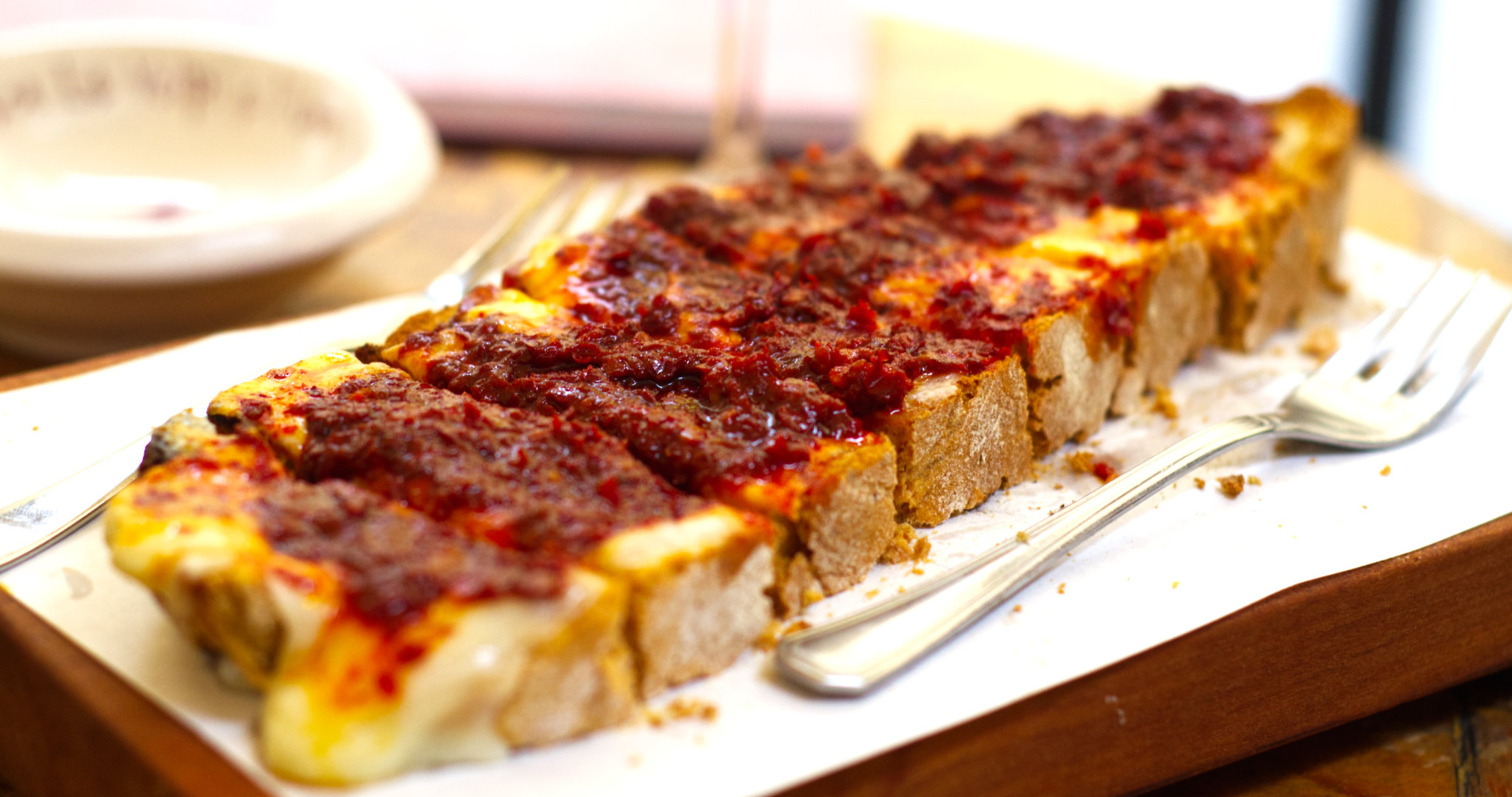 The Nduja bruschetta at Le Volpi e L'uva in Florence